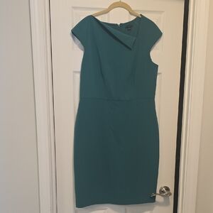 Ann Taylor One Shoulder Teal Dress
